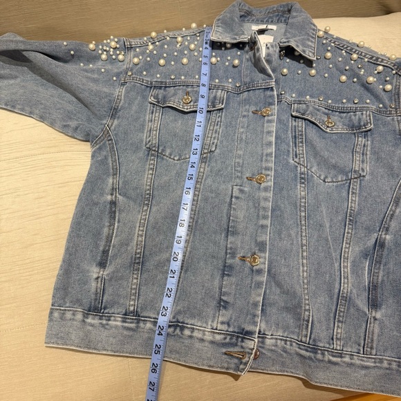 [NWT] Women Sz Sm Pearl Jean Jacket Forever 21 Premium Label - Picture 7 of 7